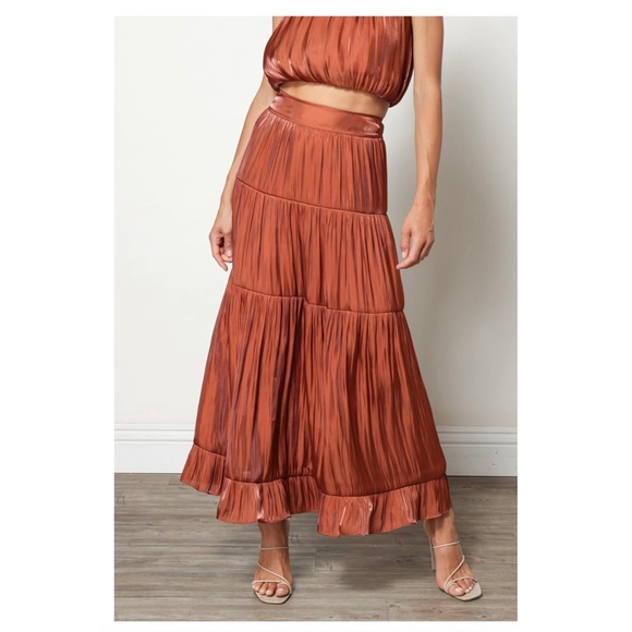 Line and dot Danielle Tiered Midi Skirt - Main Image